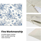 CXMEIFLY Spring Floral Leaves Pillow Covers 18 x 18 Inch Set of 2 for Chinoiserie Flowers Decor Throw Pillows Blue and White Seasonal Plant Outdoor Decorative Cushion Cases for Couch Bed Decorations