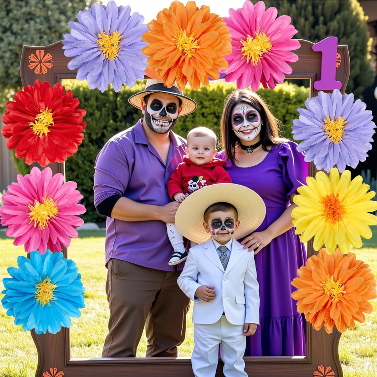 Homarkable 6 Pcs Large Tissue Paper Flowers, 20 Inch Handcrafted Giant Paper Flowers for Mexican Party Summer Wedding Birthday Backdrop Baby Shower Nursery Craft Outdoor Wall Decor