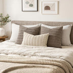 MIULEE Lumbar Corduroy Decorative Throw Pillow Covers 24x12 Cream White | Pack - Image 4