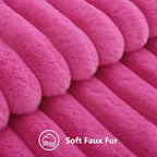 decorUhome Fall Faux Fur Throw Pillow Covers 16x16 Set of 2 Hot Pink | - Image 2