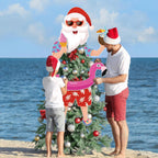 Christmas Tree Topper Hawaii Christmas Decoration Santa Claus Tree Topper Flamingo Ice Cream Coconut Head Arms and Legs Xmas Ornament Decor for Home Party Supplies