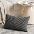 Fancy Homi 2 Packs Dark Gray Lumbar Decorative Throw Pillow Covers 14x22 Inch - Image 2
