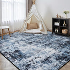 Rugflix 3x5 Entrance Rugs, Washable Navy Blue Dark Entry Small Rug | Machine - Image 8