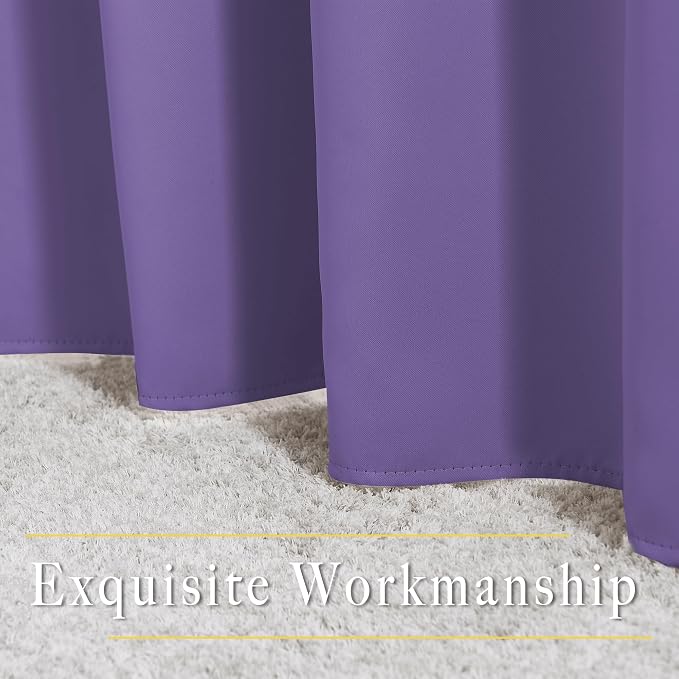 NICETOWN Lilac Purple Room Darkening Curtains 66 inches Long, Grommet Thermal - Image 6