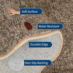 GarveeHome Scalloped Washable Round Rugs, Non-Slip Soft Round Rug 4ft Brown | - Image 2