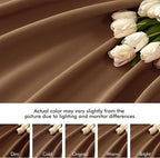 MIULEE Cappuccino Brown Back Tab Blackout Curtains 52"x90" Long 2 Panel Set | - Image 8