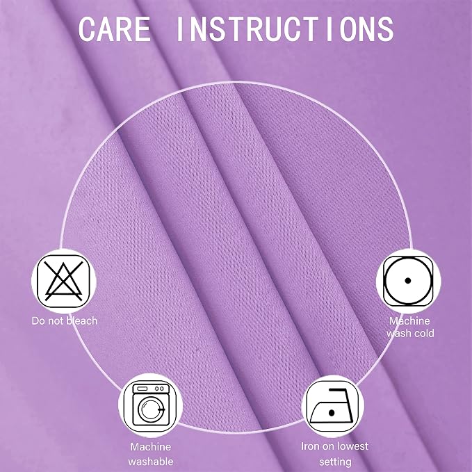 Lavender Blackout Curtains 52 x 63 Inch Length/Set of 2 Curtain Panels/Thermal - Image 4