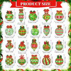 Tondiamo 20 Pcs Christmas Diamond Painting Keychain Kits 5D DIY Diamond Art Pendants Double Sided Hanging Key Chains for Christmas Party Decoration DIY(Green Balls)