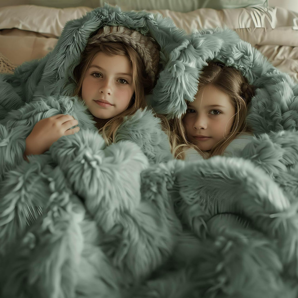 Bedsure GentleSoft Fluffy Sage Green Throw Blanket, Sage Green Decor for Room, Soft Cozy Fuzzy Plush Minky Thick Warm Sherpa Fleece Faux Fur Throw Blanket for Couch, Decorative Spring Gifts, 50x60