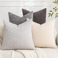 Set of 4 Soft Textured Decorative Throw Pillow Covers 16x16 Inch Cozy Farmhouse by Cozoomy