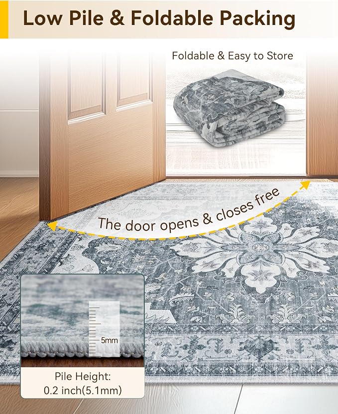 RELEANY Washable Area Rug, Runner 2'6"x8', Water Repellent, Pet Friendly - Image 7