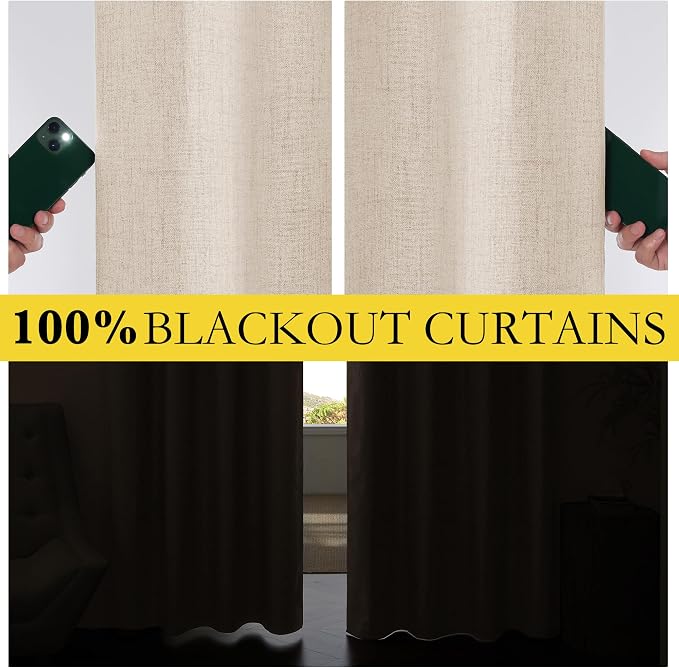 NICETOWN 100% Black Out Curtains 63 inch Long - Image 4