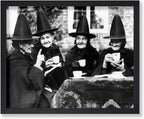Poster Master Classic Photograph Poster - Vintage Halloween Print - Gift for Artist, Friend - Witches Tea Party, Old Women Smiling, Wearing Robes - Wall Decor for Living Room, 24x32 Unframed Wall Art