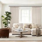 Topfinel 102 Inch Curtains 2 Panels Set, Two Packs Pinch Pleat Back Tab Linen - Image 3