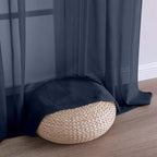 Chyhomenyc Navy Blue Sheer Curtains 96 Inches Long 2 Panels, Light Filtering - Image 8