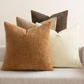 MIULEE Soft Decorative Chenille Fall Pillow Covers Brown 18x18 Pack of 4 | by MIULEE