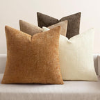 MIULEE Soft Decorative Chenille Fall Pillow Covers Brown 20x20 Pack of 4 | by MIULEE
