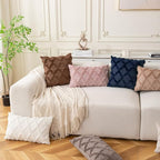 Set of 2 Soft Moroccan Throw Pillow Covers 24x24 Inch Plush Boho Decorative - Image 2