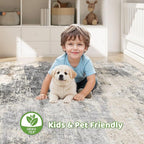 LOONGRUG 7x10 Area Rug Washable Large Neutral Modern Living Room Rugs | - Image 7