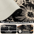 Findosom Hallway Runner Rug 2x8, Non Slip High-Low Textured Floral Washable - Image 4