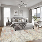 9x12 Area Rug Living Room: Modern Washable Indoor Soft Carpet Taupe | - Image 3