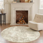Soalmost Abstract 5x5 Round Rug 5ft Circle Living Room Rugs, Low Pile Stain - Image 2