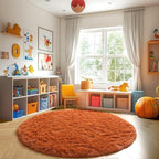 Amdrebio Burnt Orange Large Round Circle Rug 8Ft - Image 8