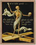 Poster Master Vintage Medieval Poster - Retro Gothic Print - Gift for Artist, Friend - Allegory of Life and Death, Skeleton, Dark, Skull - Wall Decor for Home, Living Room, 11x14 Beige Framed