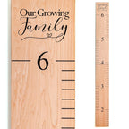 Wooden Growth Chart – Kids Height Chart, Wall Measurement for Kids, Height Chart for Wall, Growth Ruler for Children – Our Growing Family, Natural (63"x6.7")