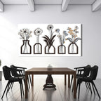 Canvas Wall Art Decor Large Modern Black and White Wall Art Decoratiions Abstract White Flower Wall Art Prints Large Art Work for Wall Decor Pictures for Living Room Home Office Decor 29" X 58"