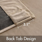 MIULEE Velvet Curtains 52x63 inches 2 Panels Camel Beige Blackout Curtains | - Image 3