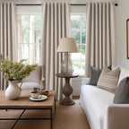 Topfinel 94 Inches Long Taupe Flax Custom Blackout Linen Curtains, Viral Ivory - Image 2
