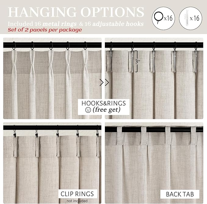 Extra Long 144 Inch Greyish Brown Light Filtering Tall Curtains - Image 5