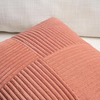 Fancy Homi 2 Packs Coral Euro Decorative Throw Pillow Covers 26x26 Inch for Living Room Couch Bed, Farmhouse Boho Home Decor, Soft Corss Corduroy Patchwork Textured Square Peach Cushion Case 66x66 cm