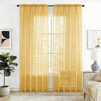 SpaceDresser Check Sheer Curtains 96 Inches Long by SpaceDresser