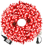 XTF2015 105ft 300 LED Christmas String Lights, End to End Plug 8 Modes Christmas Lights - UL Certified - Outdoor Indoor Fairy Light Christma s Tree, Patio, Garden, Party, Wedding, Holiday (Red)