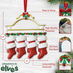 3D White Mantle Family of 8 Christmas Ornament 2025 Personalized Family Christmas Ornaments 2025 | Garland Fireplace Personalized Tree Ornaments Customizable Gifts Red Stockings of Eight Ornament