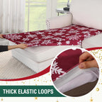 H.VERSAILTEX Christmas Sofa Slipcover Fleece Stretch Chaise Cover Sectional Couch Covers for L Shaped Sofa Both Left/Right Snowflakes Sofa Cover for Christmas (1 Piece Chaise Cover, Snowflakes)
