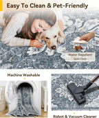 RELEANY Washable Area Rug, Large 10'x14', Water Repellent, Pet Friendly - Image 6