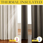 NICETOWN 100% Absolutely Blackout Linen Curtains - Image 5