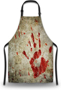 Baking Apron for Women Bloody Handprint Grungy Wall Kitchen Aprons for Men for Kitchen Cooking Restaurant BBQ Painting Crafting 27” (W) x 31” (H), Waterproof Apron