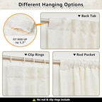 MYSKY HOME Linen Curtains for Living Room 1 Panel, Natural Semi Sheer Curtains - Image 4