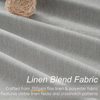 Grey Linen Blackout Curtains 95 Inch Long 2 Panels Back Tab Thermal Insulated - Image 2