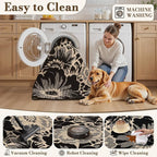 Findosom Washable Area Rug 5x7, Non Slip High-Low Textured Floral Rugs - Image 4