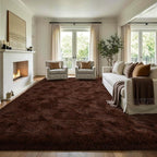Noahas 4'x5'3'' Brown Fluffy Soft Area Rug Non-Slip - Image 3