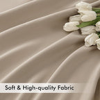 MIULEE Taupe Back Tab Blackout Curtains 52x72 Inches Long 2 Panels Set | Rod - Image 6