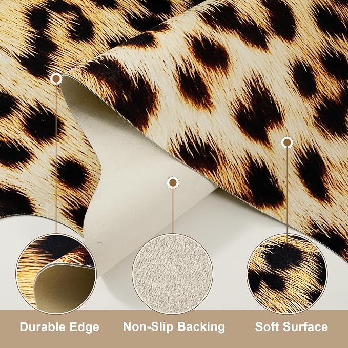 Western Faux Leopard Rug, Large Animal Print Cheetah Rug, 7 x 6.2 Ft | Premium - Image 5