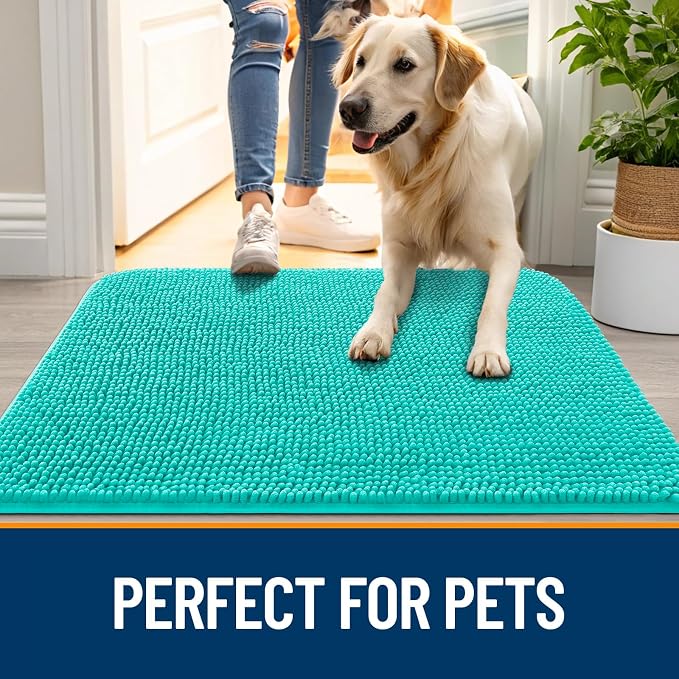 OLANLY Dog Door Mat for Muddy Paws 54x24, Super Absorbent Chenille Mud Mat | - Image 6