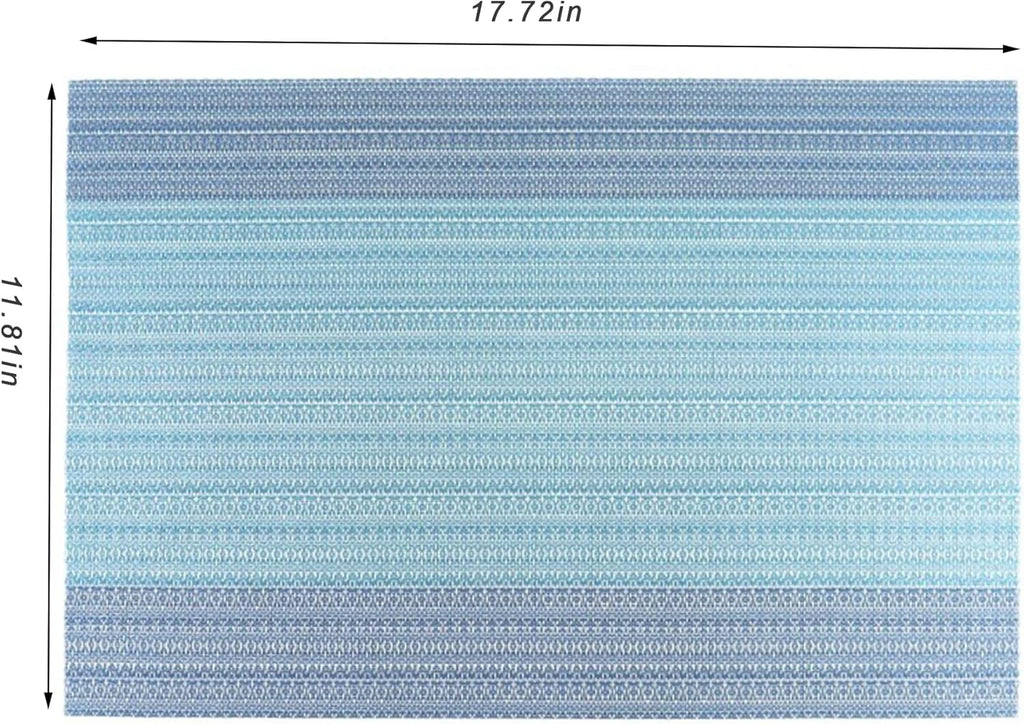 CADONO Placemats Set of 4 Washable Indoor/Outdoor Vinyl Place Mats for Dining Table Durable Non-Slip Heat Resistant PVC Weave Table Mats（Ocean Geode）