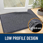 OLANLY Front Door Mat 47x34, Waterproof Heavy-Duty Indoor Outdoor Doormat | Grey - Image 4